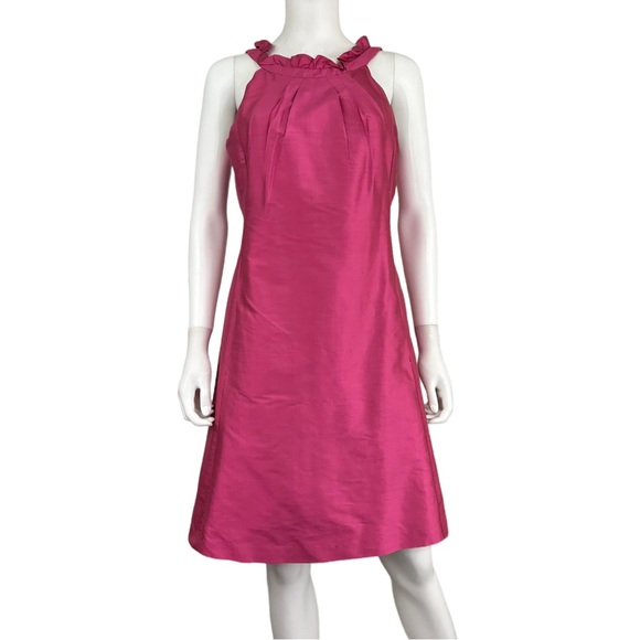 COREN MOORE Pink Silk Midi Dress - Picture 1 of 9